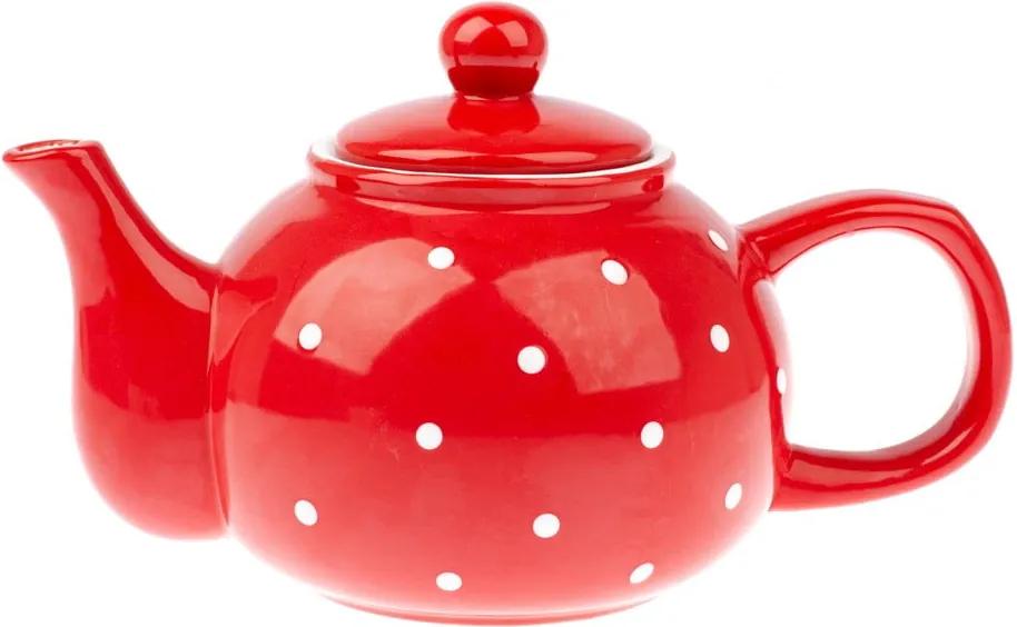 Ceainic din ceramică Dakls Dots, 1 l, roșu