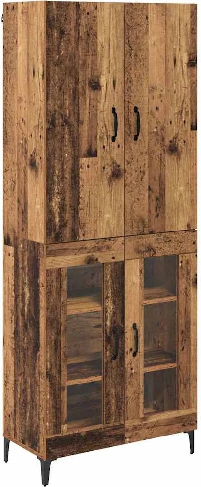 vidaXL Bufet Pe perete Lemn Vechi 69,5 x 34 x 180 cm Lemn compozit