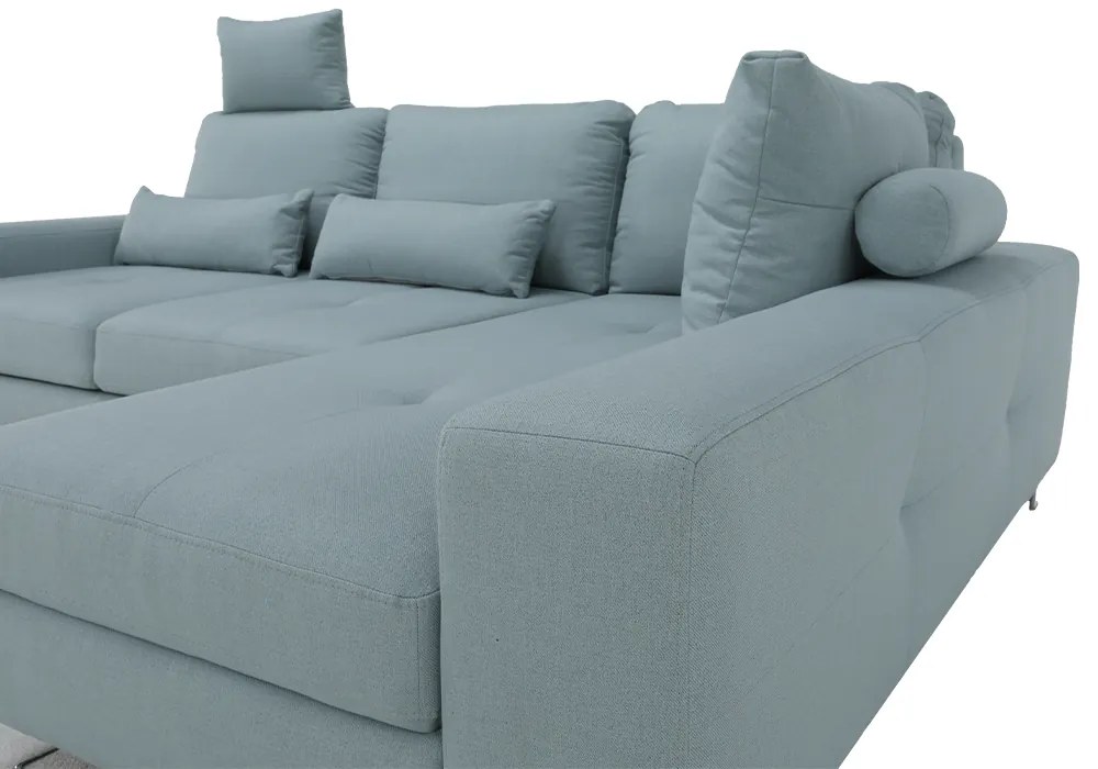Canapea cu funcţie de ajustare a adâncimii scaunului, culoare mentă, material textil, dreapta, SATI