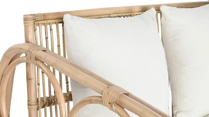 Canapea de exterior, 4 locuri, din bumbac si rattan, Luma