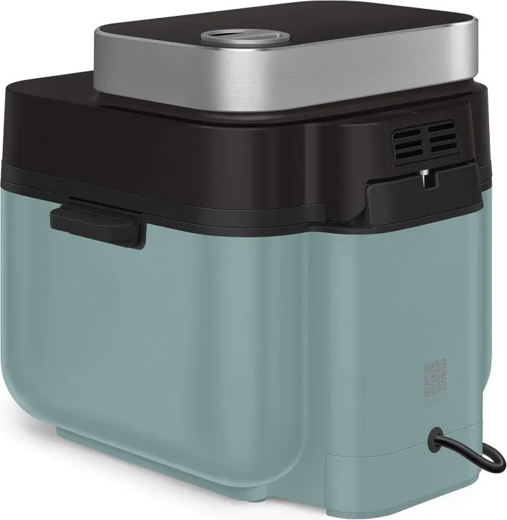 Friteuza cu aer cald Smeg Collezione AFC01EGMAU, 1450 W, 7,3 l, 40-200°C, 7 programe, Mod dublu, Comandă tactila, Timer, LED, Verde