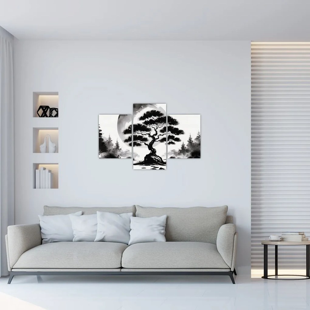 Tablou – Bonsai alb-negru (90x60 cm)