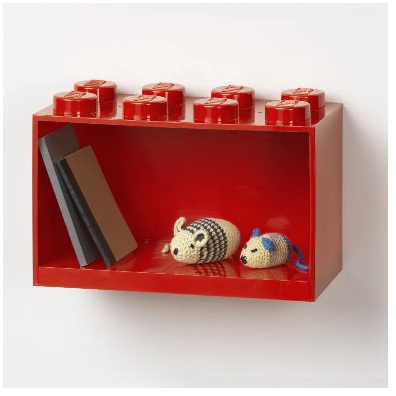 Raft de perete pentru copii LEGO® Brick 8, roșu