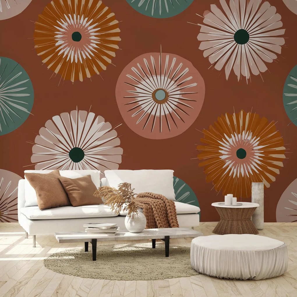 Fototapet - Flori maro circulare (147x102 cm)