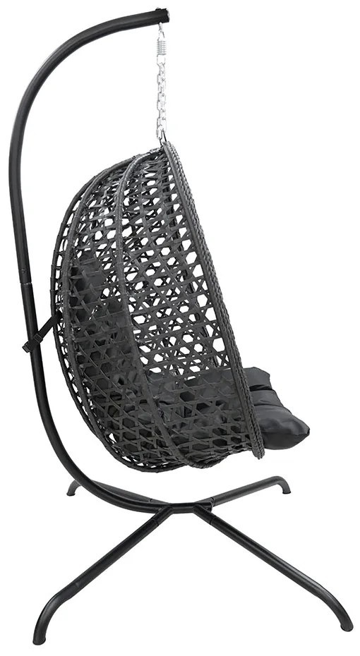Scaun suspendat MOLINE cu suport, negru
