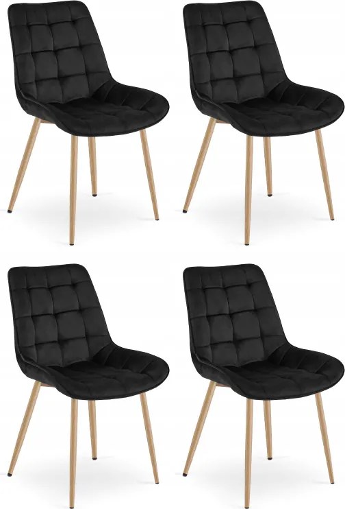 Scaun de catifea neagra BERA