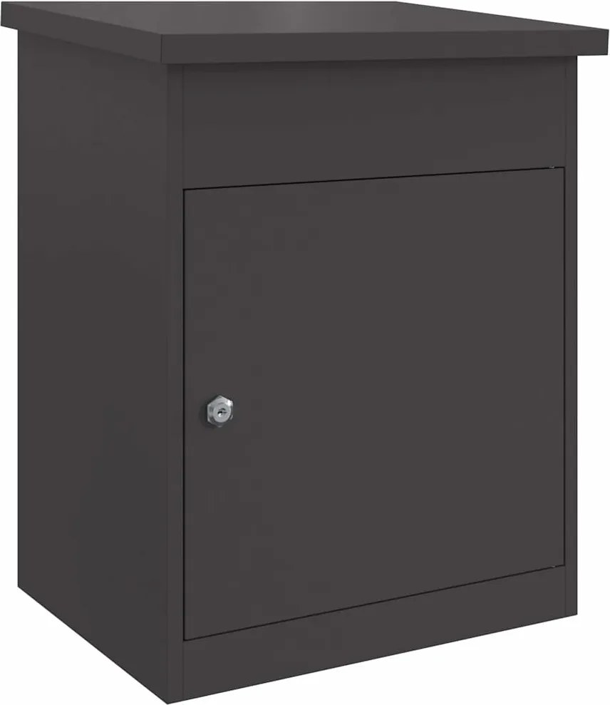 vidaXL Cutie pentru colet cu depozitare Negru 47.5 x 38 x 59 cm Oțel