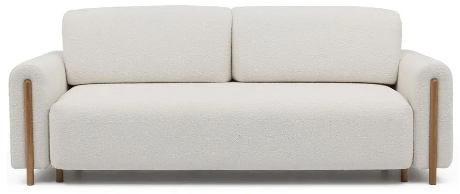 Canapea fildeș extensibilă/cu spațiu de depozitare cu tapițerie din țesătură bouclé 244 cm Arcadova – ELTAP