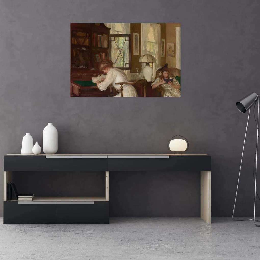 Tablou - Edmund Tarbell, Josephine and Mercie, reproducere (90x60 cm)