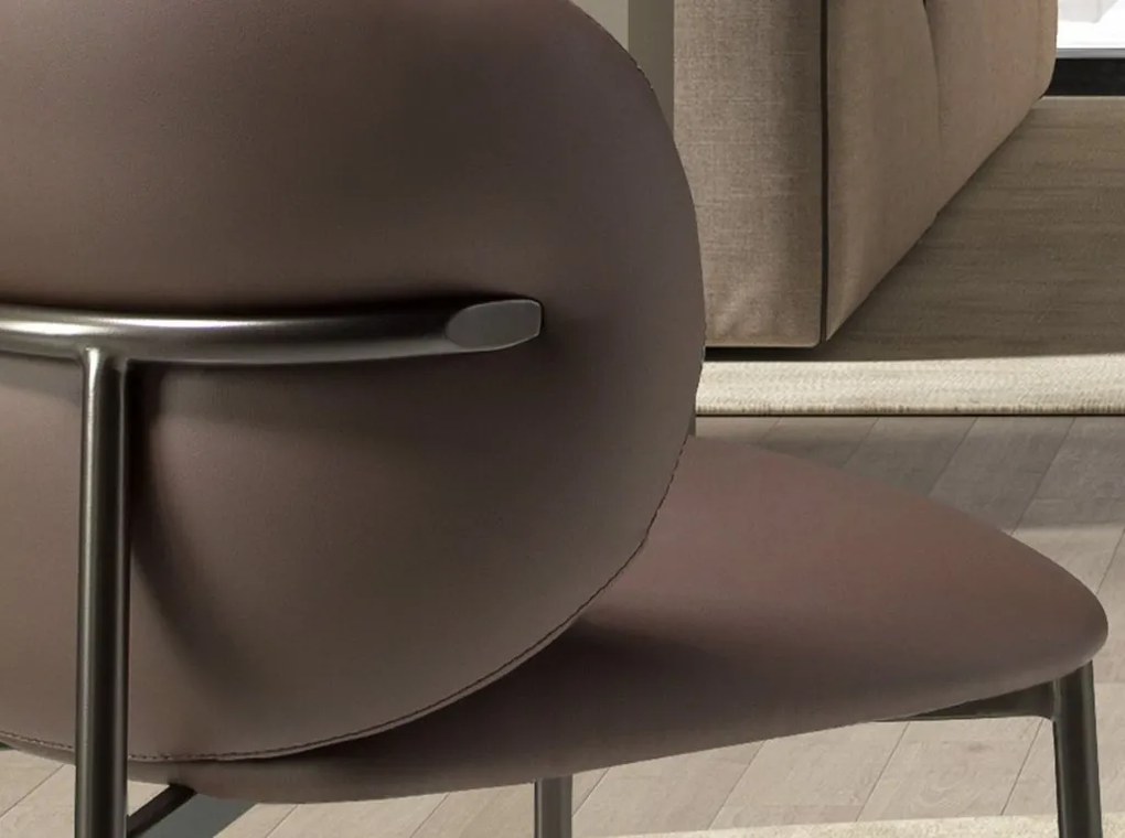 Scaun modern design italian, Piele Sintetica Maro