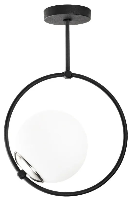 Lustră neagră cu abajur din sticlă Chandelier – Opviq lights