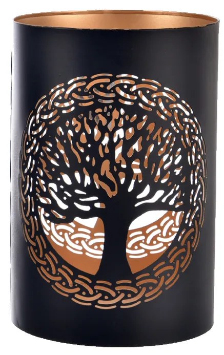 InDecor Sfeșnic metalic Tree negru, 13 x 13 x 22cm, L