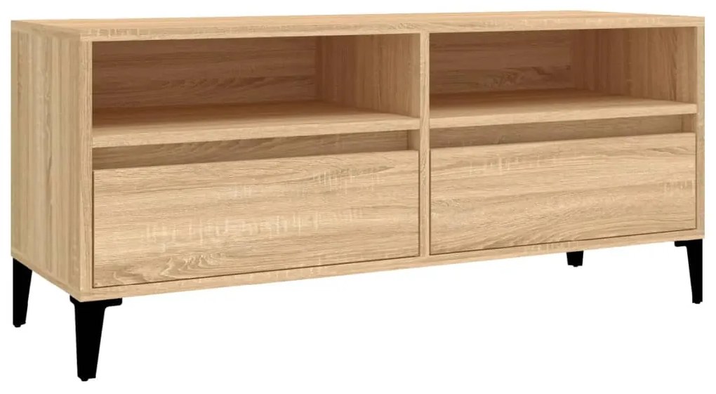vidaXL Comodă TV, stejar sonoma, 100x34,5x44,5 cm, lemn prelucrat