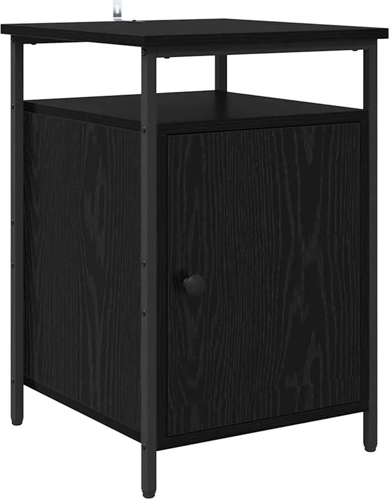vidaXL Dulap de noapte Stejar Negru 40 x 42 x 60cm Lemn compozit