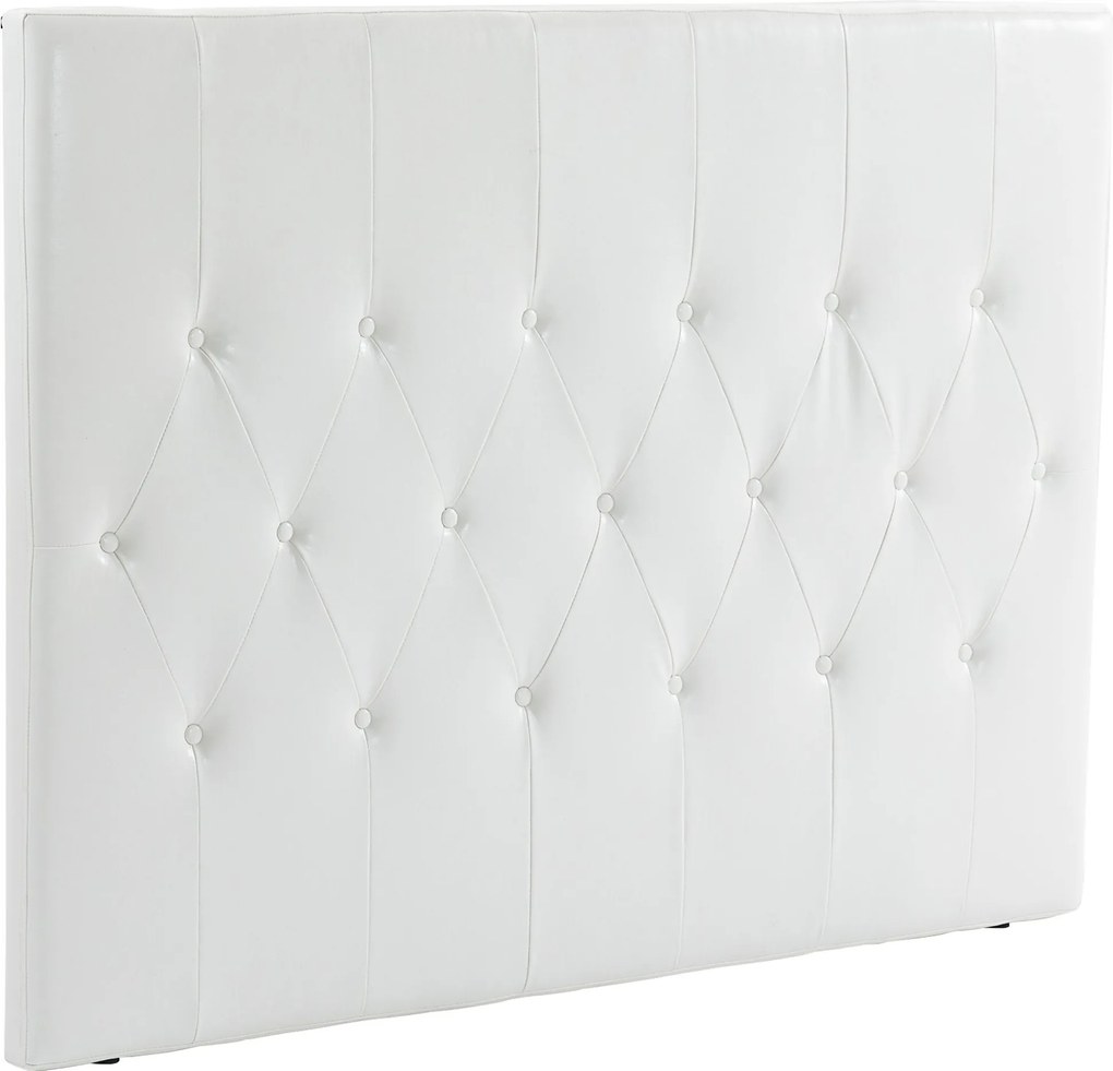 HOMCOM Spătar Pat Matrimonial Capitonată cu Design cu Nasturi, Căpătâi Pat din Piele PU și MDF, 160x7x120 cm, Alb | Aosom Romania