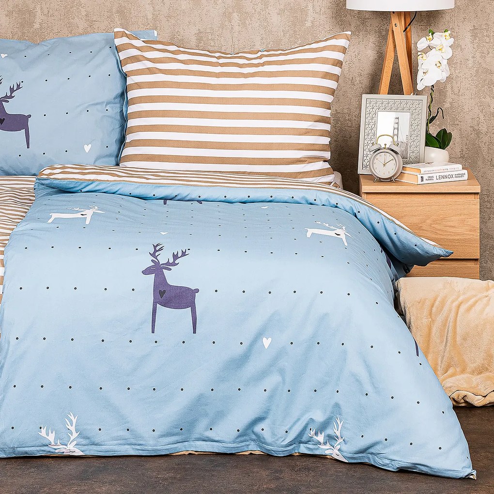 Lenjerie de pat din bumbac 4Home Deer, 160 x 200 cm, 70 x 80 cm