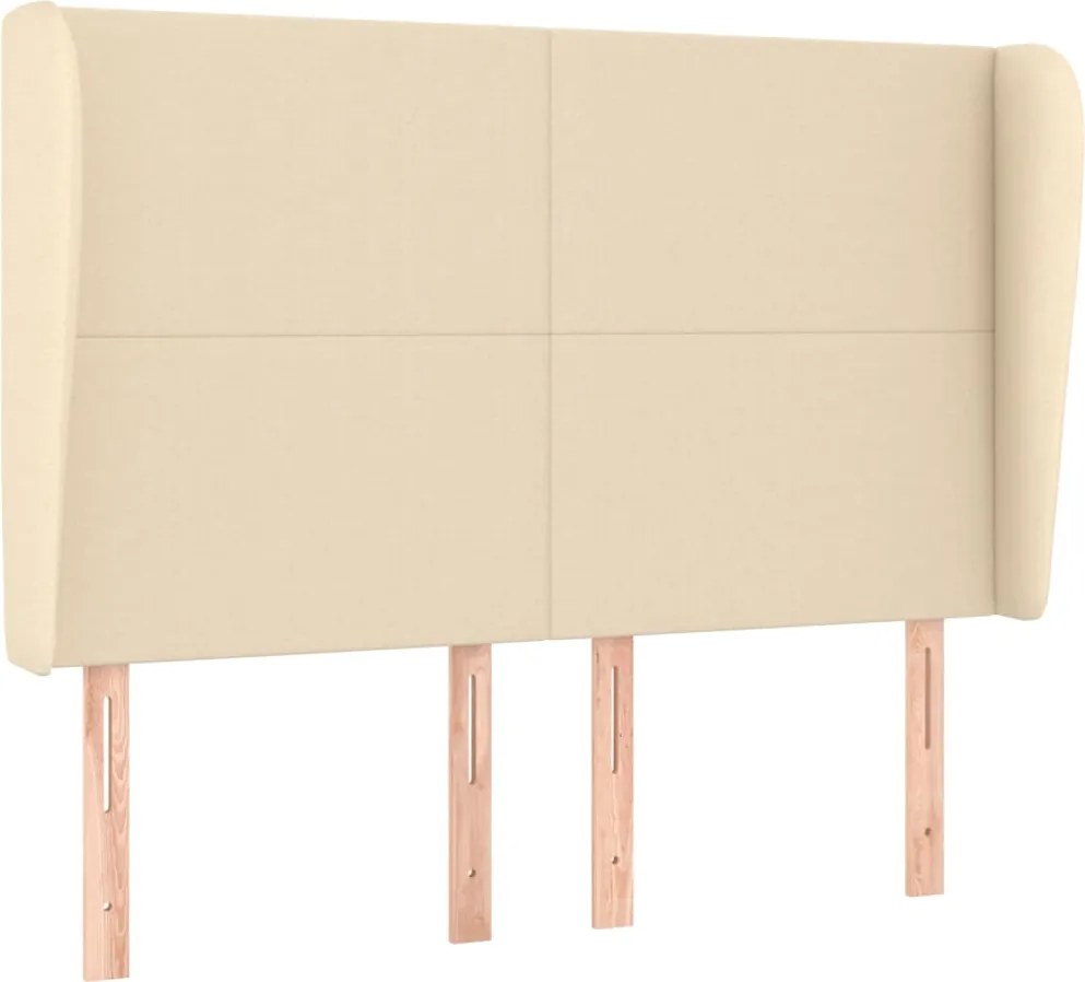 vidaXL Tăblie de pat cu aripioare, crem, 147x23x118/128 cm, textil