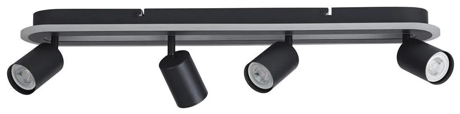 Plafoniera cu 4 spoturi metal negru San Diego