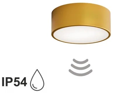 Plafonieră pentru baie cu senzor CLEO, 1xE27/24W/230V, Ø 20 cm, IP54, auriu