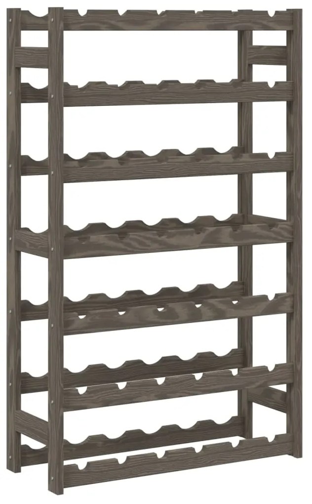 vidaXL Suport sticle de vin, 42 sticle, gri, lemn masiv de pin