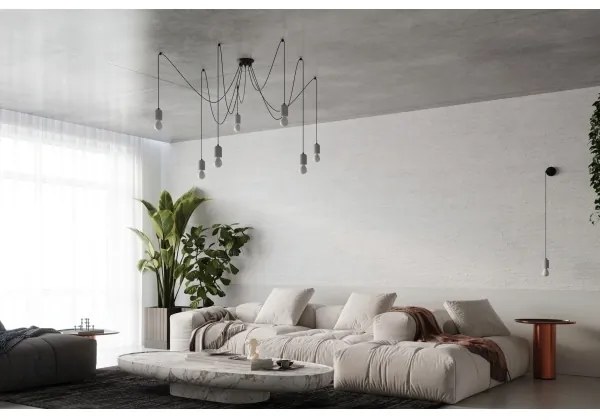 Lustră pe cablu Sollux SL.1161 NESO 5xE27/15W/230V beton