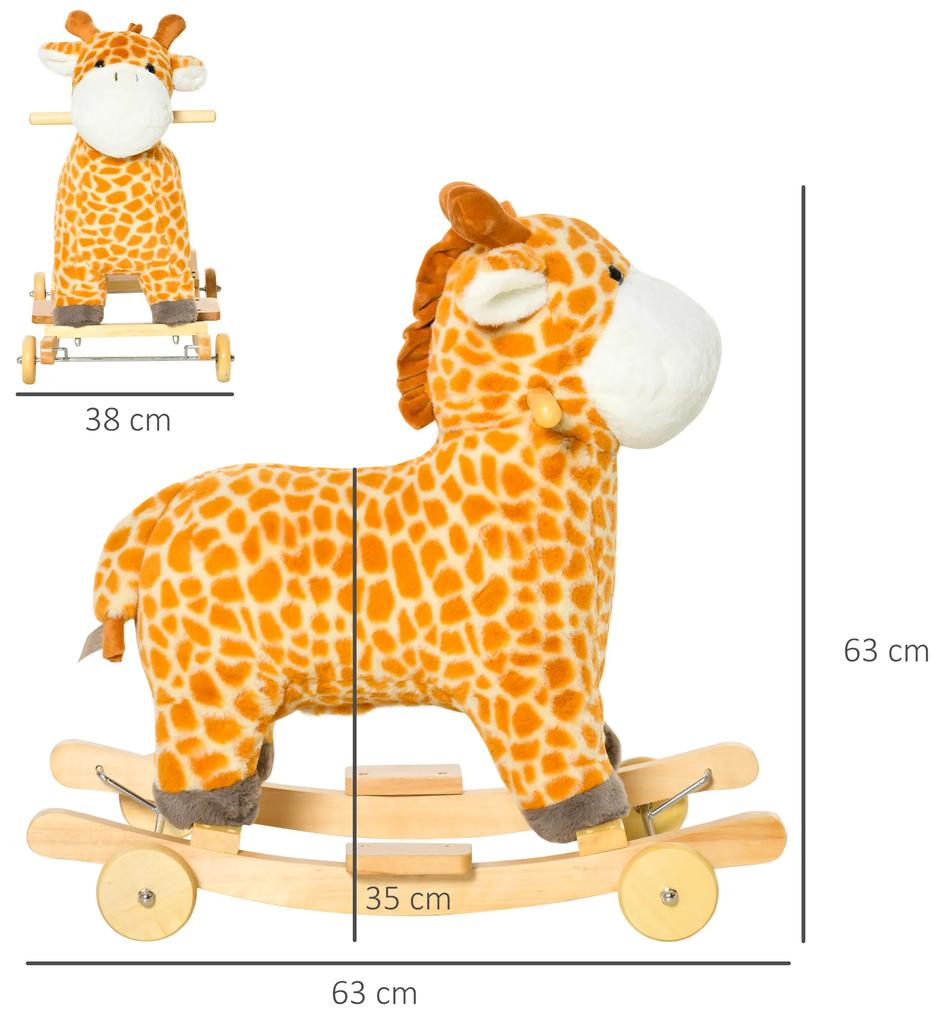 HOMCOM balansoar girafa, leagan pentru copii 3-6 ani, jucarii pentru copii 63x38x63cm | AOSOM RO