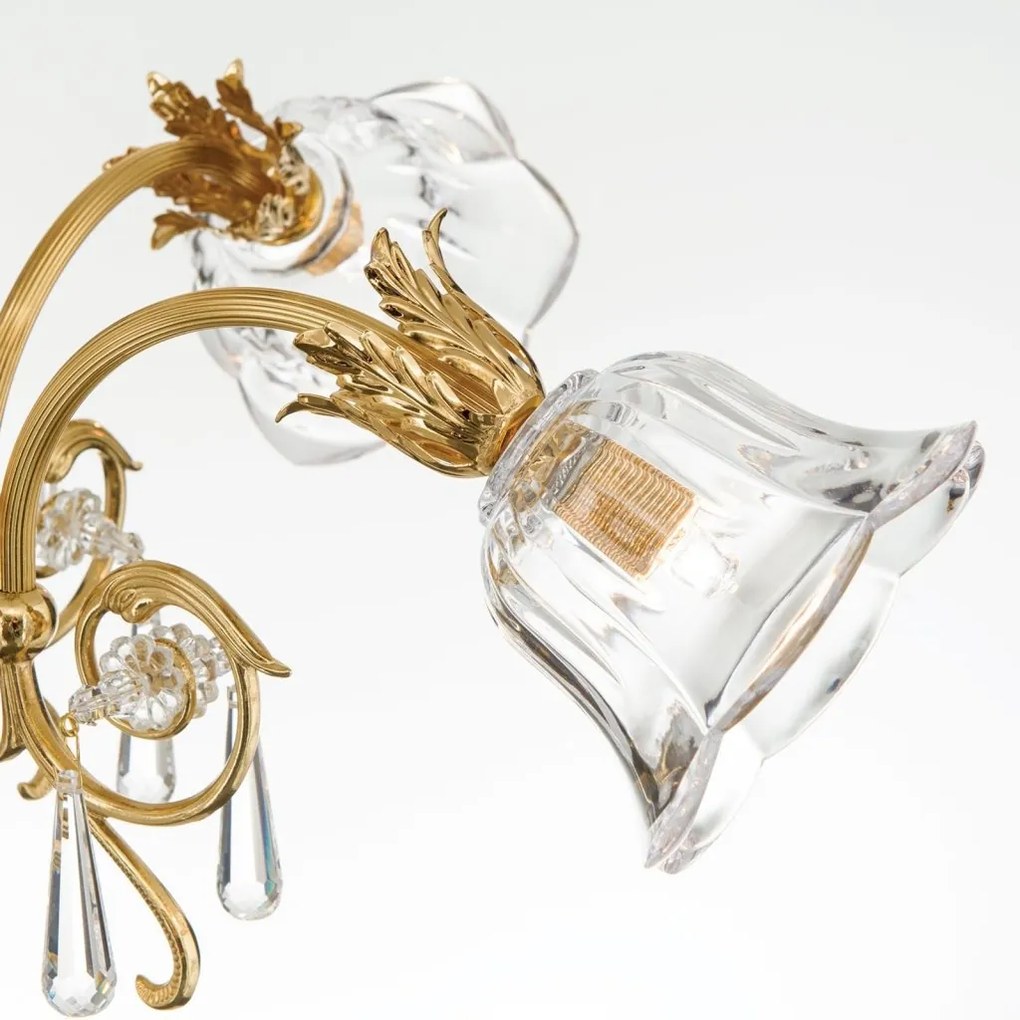 Candelabru cristal design lux LA BOHEME D-60cm 5L gold plated