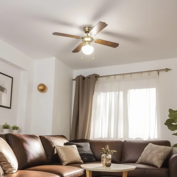 Ventilator de tavan ZEVENTI NAVAGIO 1xE27/60W/230V maro