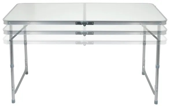 Masă camping pliabilă + 4 scaune alb/crom