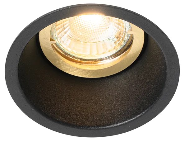 Set de 6 spoturi încastrate moderne negre cu auriu, rotative și înclinabile - Alloy