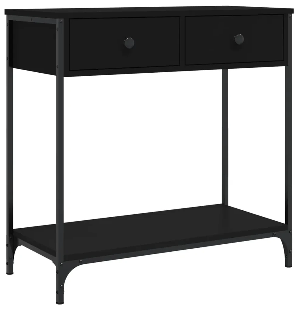 834175 vidaXL Masă consolă, negru, 75x34,5x75 cm, lemn prelucrat