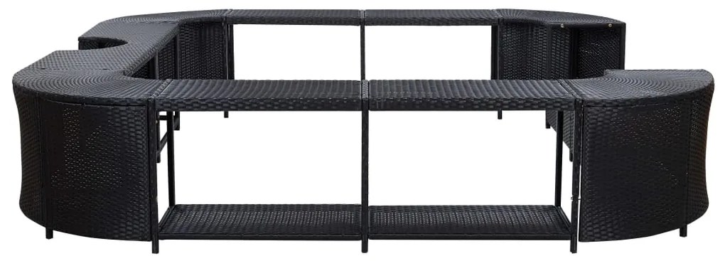 Mobilier imprejmuire spa negru 268x268x55 cm poliratan patrat 1, Negru
