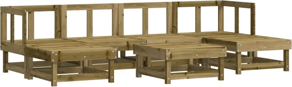 vidaXL Set mobilier de grădină, 7 piese, lemn de pin tratat