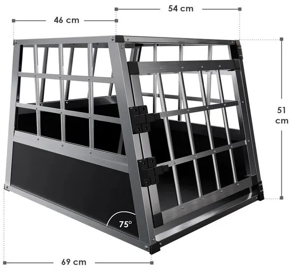 Juskys Lada din aluminiu pentru caini M