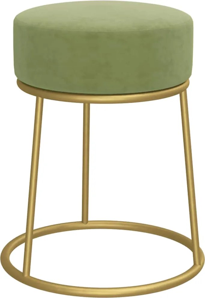 vidaXL Taburet rotund, verde muştar, catifea