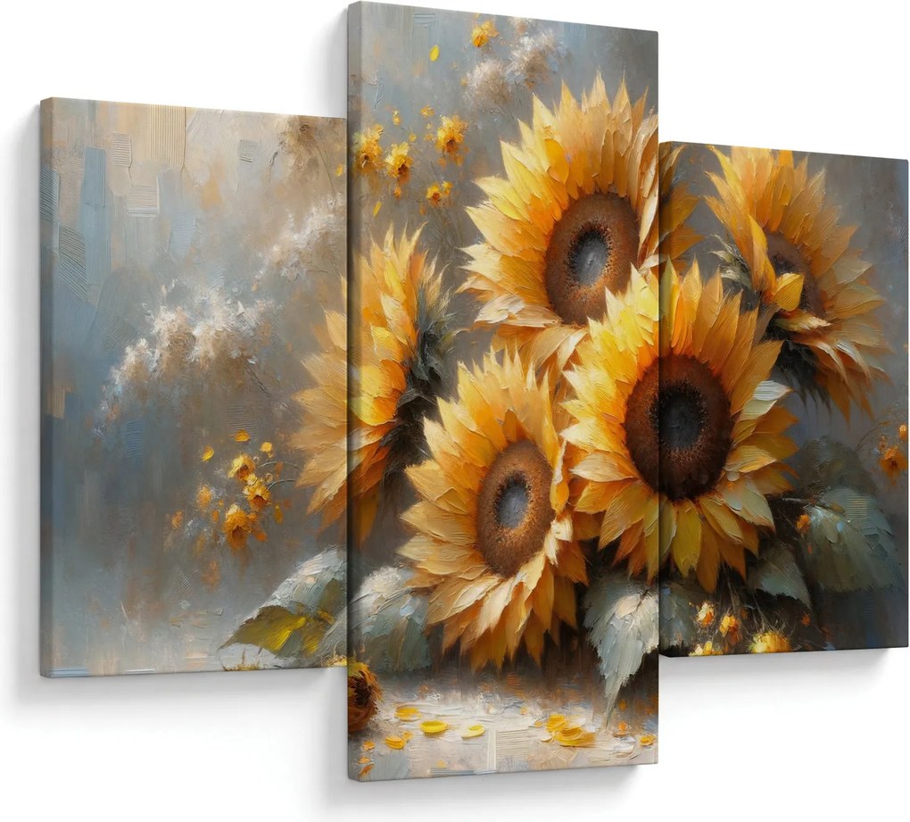 Tablou - Pictură cu floarea-soarelui (90x60 cm)