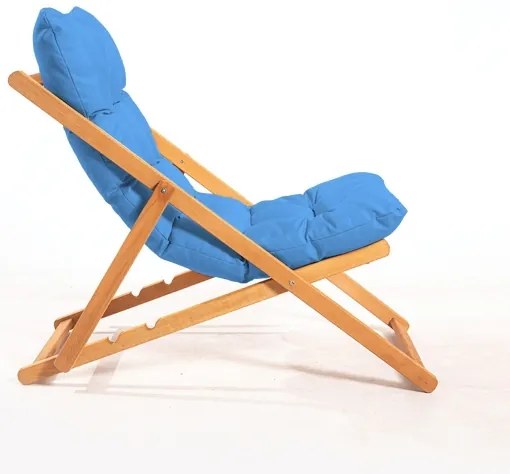 Șezlong de grădină albastru/fag