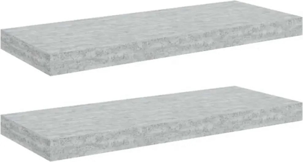 vidaXL Rafturi perete suspendate, 2 buc., gri beton 60x23,5x3,8 cm MDF