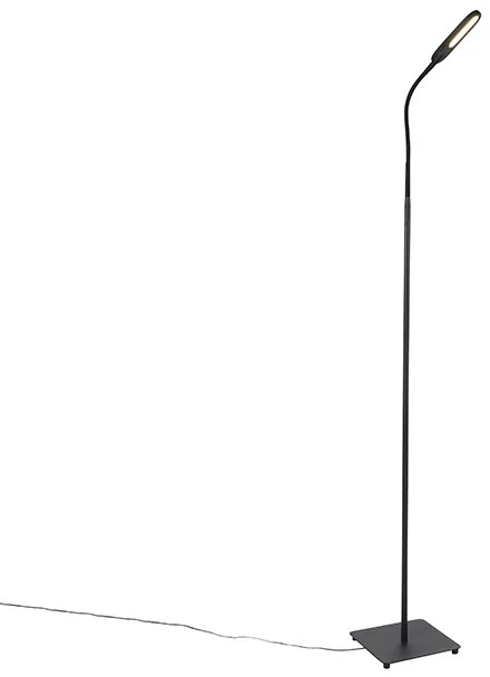 Lampă de podea neagră cu LED inclus, reglabil în 5 trepte în Kelvin - Botot