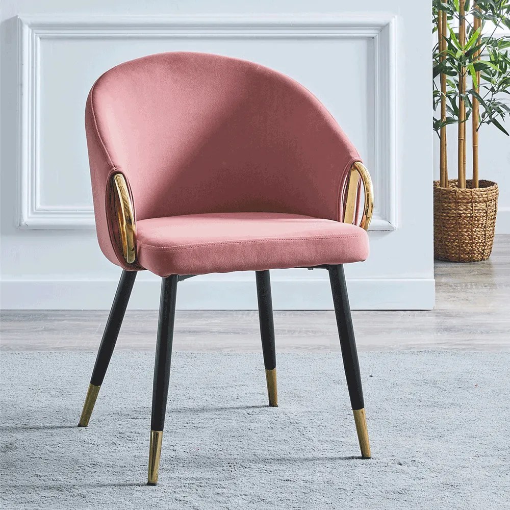 Fotoliu de design Hafnon (Roz + auriu Crom). 1034354