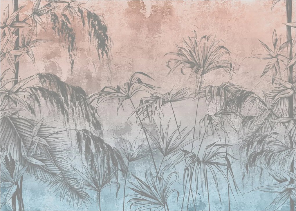 Tablou - Plante tropicale pe perete (70x50 cm)