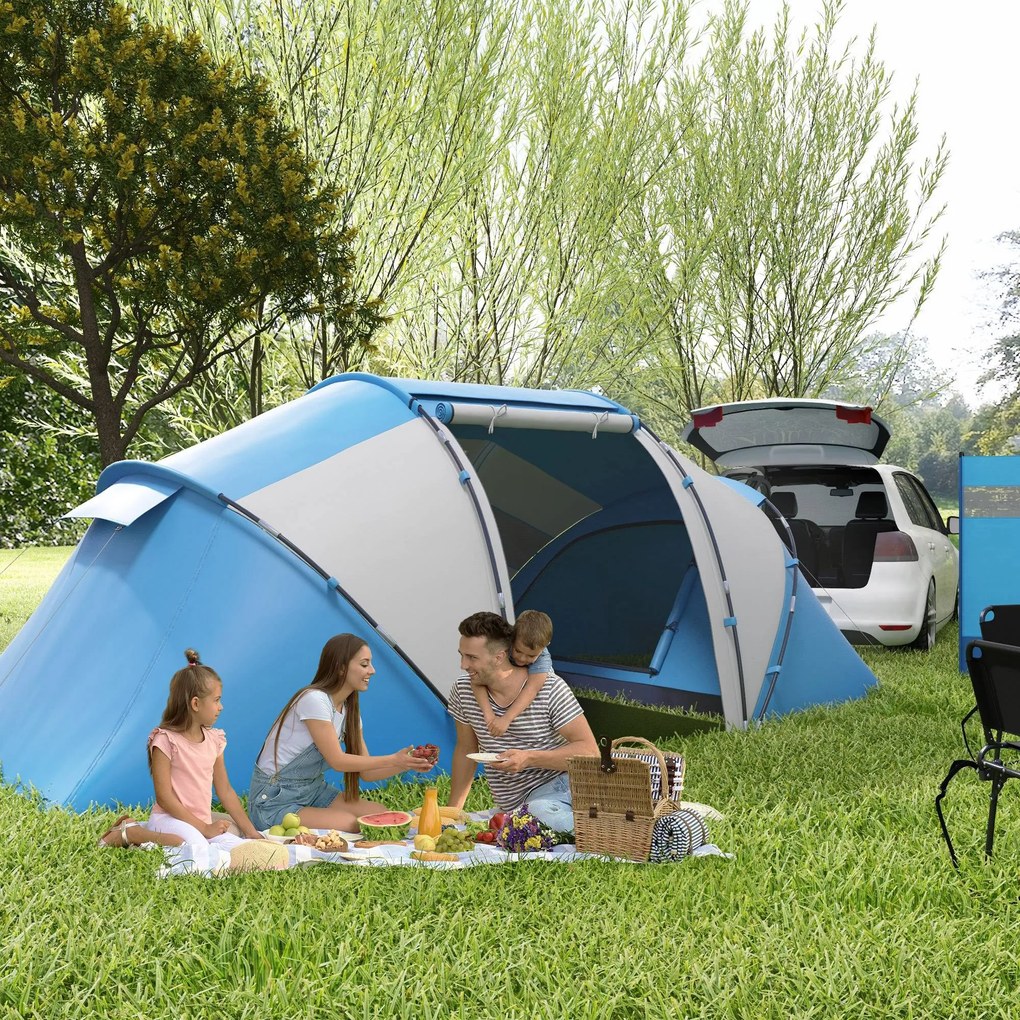 Outsunny Cort Spatios de Camping pentru 6 Persoane, Ușor de Asamblat, 460x230x195cm | Aosom Romania