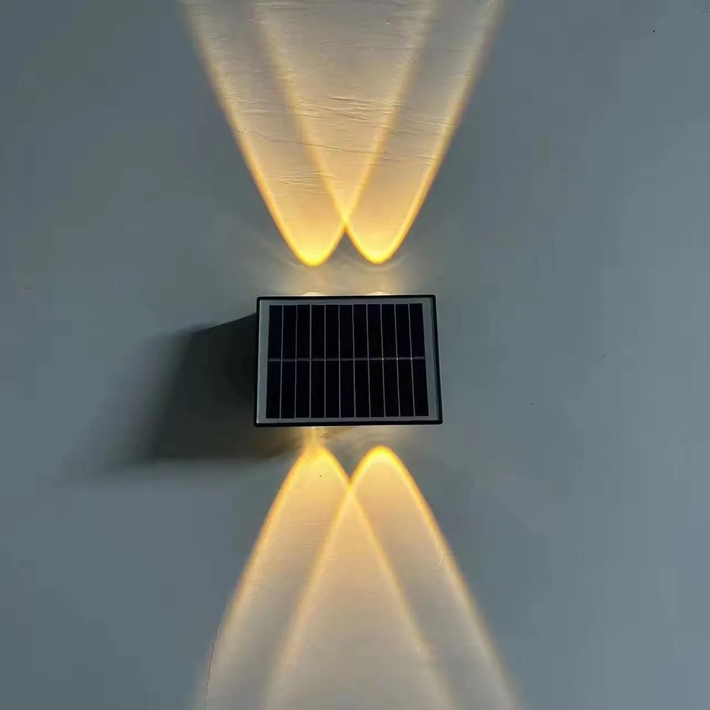 Aplica Exterior cu Panou Solar, Model 686020, IP65, Lumină Neutră, Negru