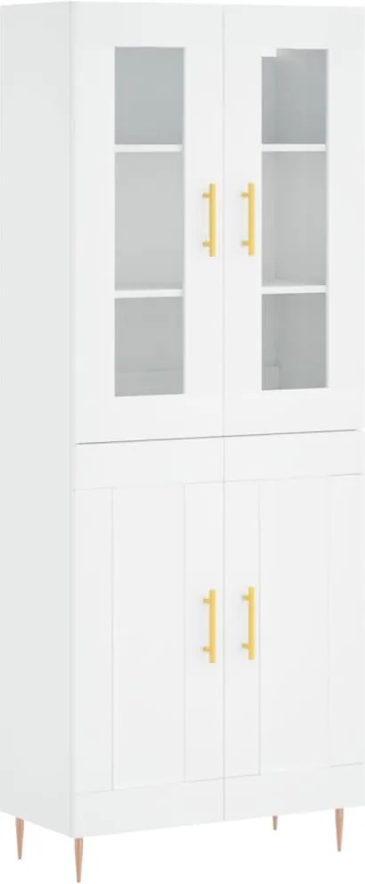 vidaXL Dulap înalt, alb, 69,5x34x180 cm, lemn compozit