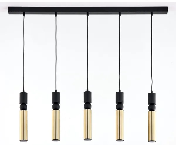 Lustră pe cablu Jupiter 2012 ALAS 5xGU10/10W/230V negru/auriu