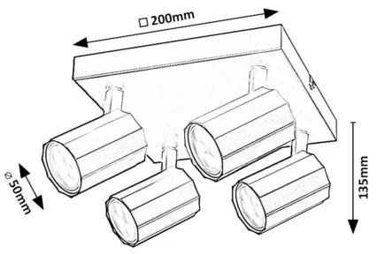 Spot Rabalux 73026 ROGELIO 4xGU10/5W/230V