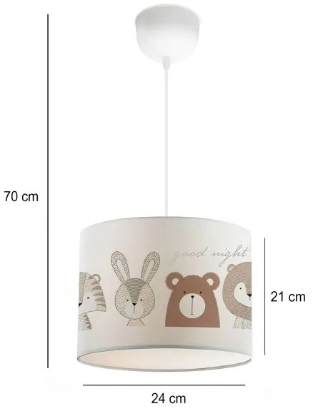 Lustră pentru copii CANDY 1xE27/40W/230V alb/maro