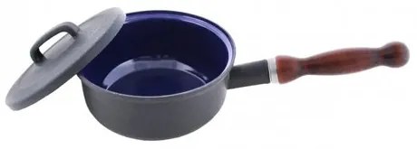 Sfinx Cratiță smălțuită cu capac și mâner din lemnBSE, 16 cm, 1,25 l