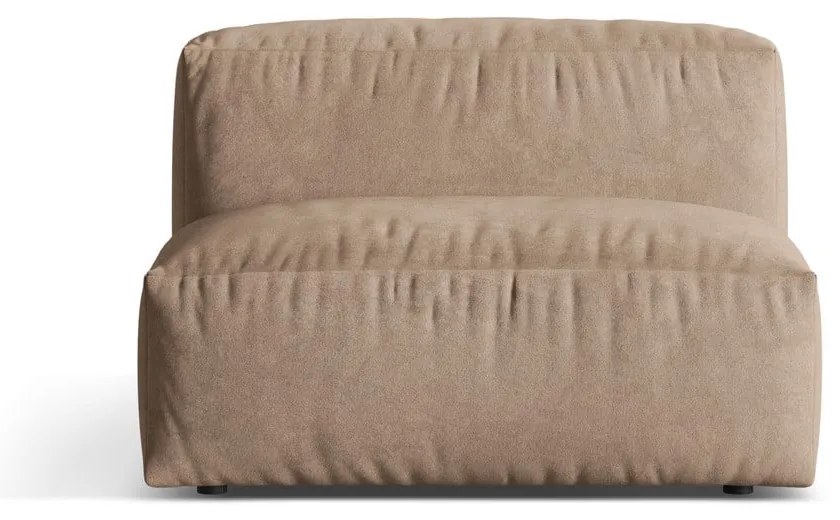 Modul pentru canapea modulară maro deschis cu tapițerie din catifea (de mijloc) Martina – Micadoni