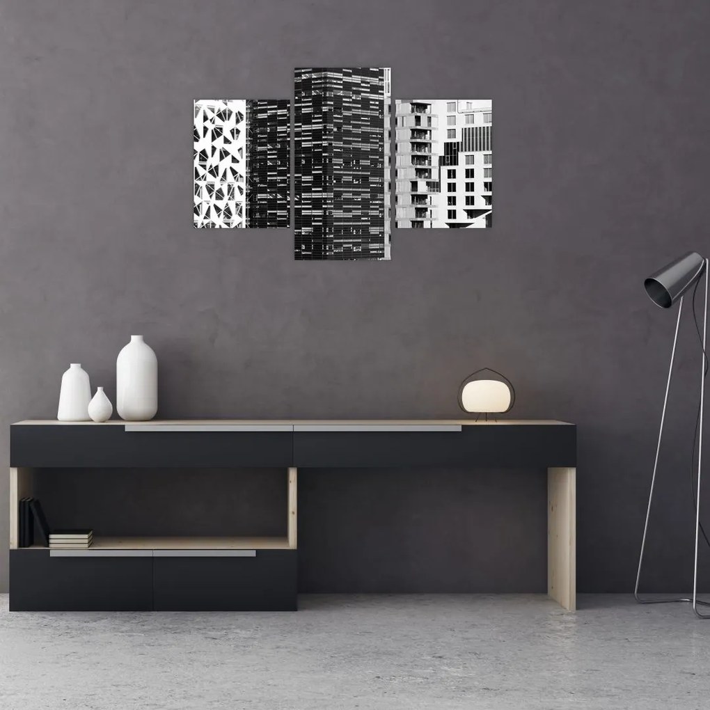 Tablou cu arhitectura alb neagră (90x60 cm)